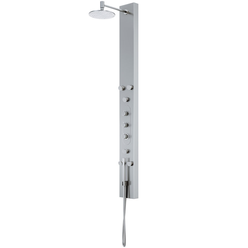 VIGO Dilana Rain Waterfall Shower Panel with Jets and Hand Shower